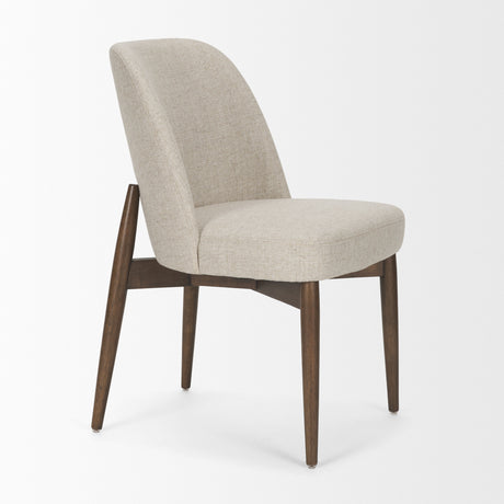 Abbie Curved Back Oatmeal Fabric Armless Dining Chair, Set of 2 from Mercana - Luna Furniture