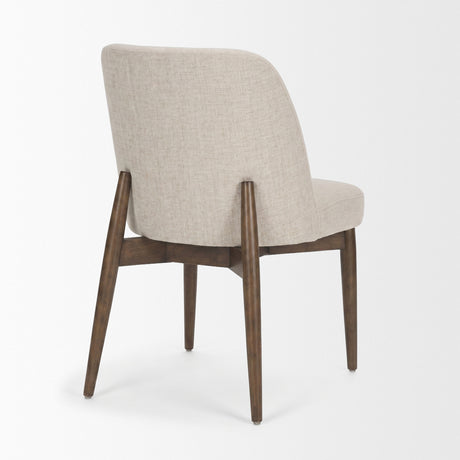 Abbie Curved Back Oatmeal Fabric Armless Dining Chair, Set of 2 from Mercana - Luna Furniture