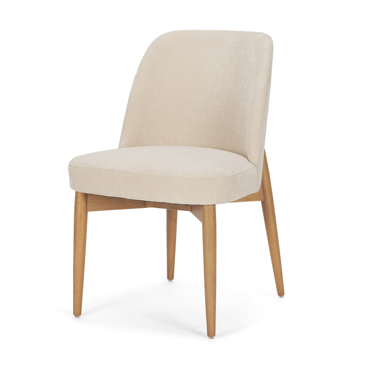 Abbie Curved Back Oatmeal Fabric Dining Side Chair, Set of 2 from Mercana - Luna Furniture