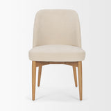 Abbie Curved Back Oatmeal Fabric Dining Side Chair, Set of 2 from Mercana - Luna Furniture