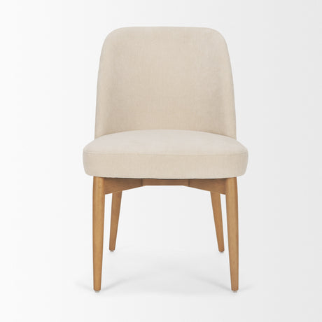 Abbie Curved Back Oatmeal Fabric Dining Side Chair, Set of 2 from Mercana - Luna Furniture