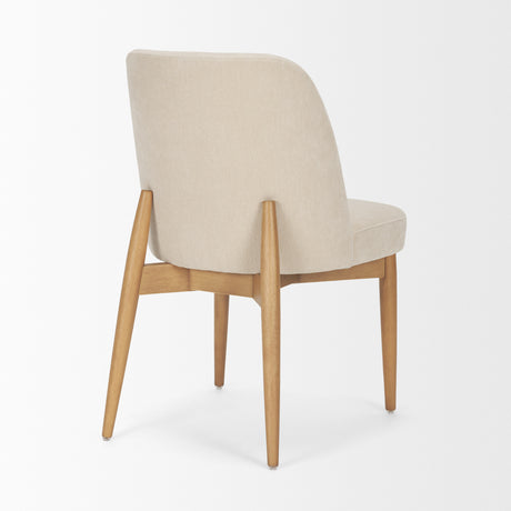Abbie Curved Back Oatmeal Fabric Dining Side Chair, Set of 2 from Mercana - Luna Furniture