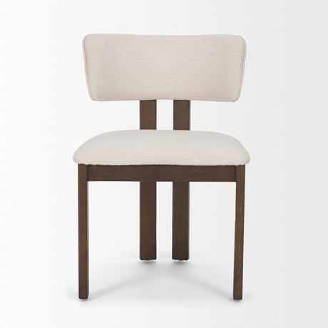 Soho Curved Open Back Cream Chenille Tripod Frame Dining Chair, Set of 2 from Mercana - Luna Furniture
