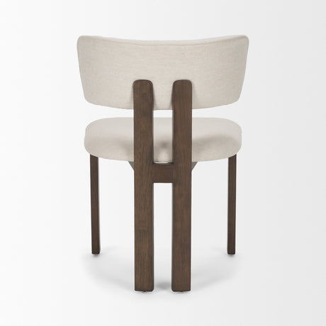 Soho Curved Open Back Cream Chenille Tripod Frame Dining Chair, Set of 2 from Mercana - Luna Furniture