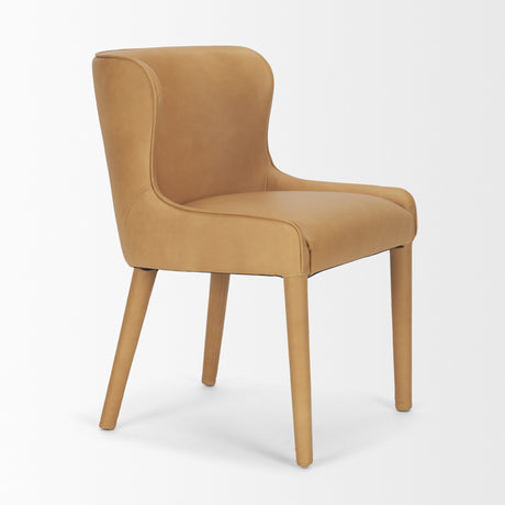 Nolan Slope Tan Leather Dining Chair, Set of 2 from Mercana - Luna Furniture