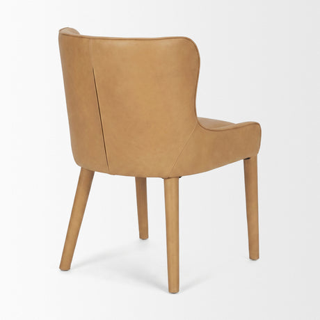Nolan Slope Tan Leather Dining Chair, Set of 2 from Mercana - Luna Furniture