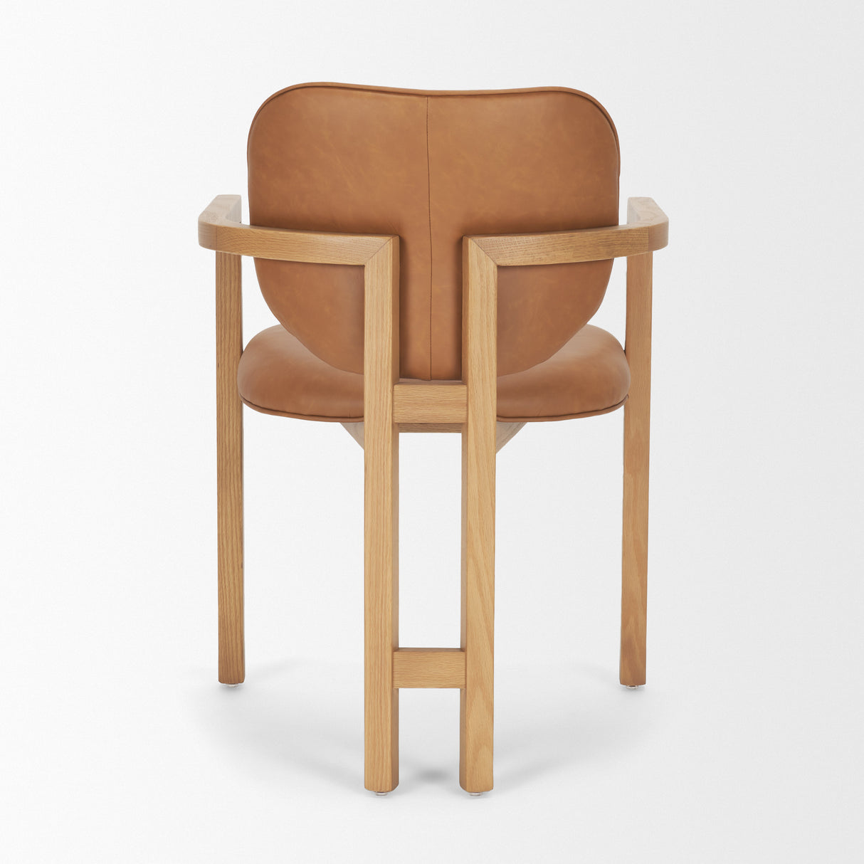 Carlisle Curved Back Tan Leather Tripod Frame Dining Armchair from Mercana - Luna Furniture