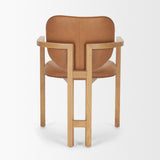 Carlisle Curved Back Tan Leather Tripod Frame Dining Armchair from Mercana - Luna Furniture