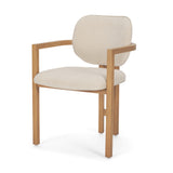 Carlisle Curved Back Cream Chenille Tripod Frame Dining Armchair from Mercana - Luna Furniture