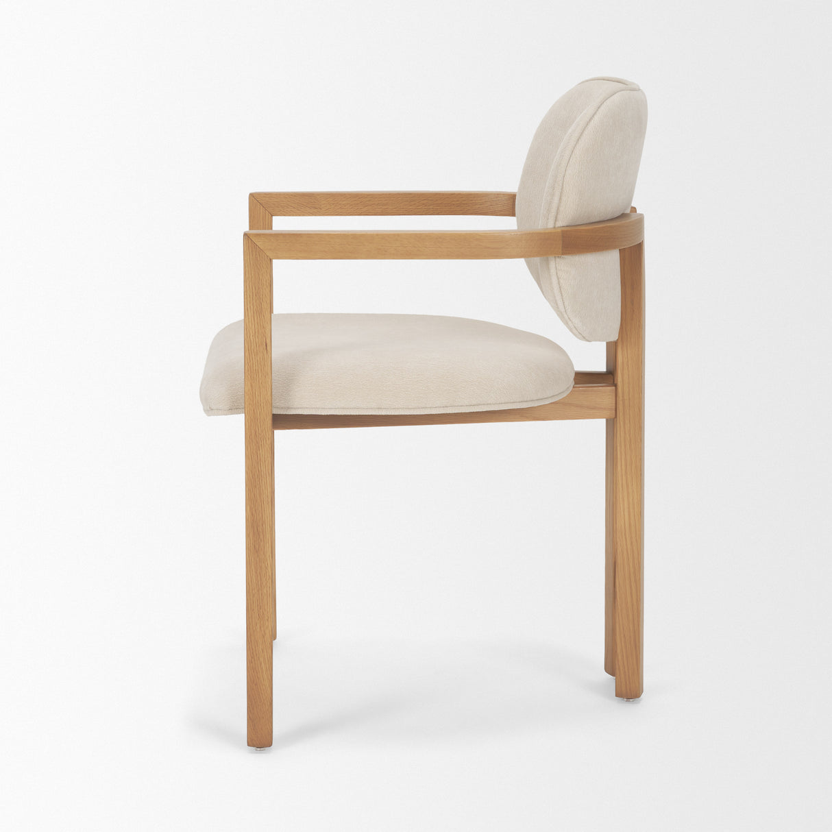 Carlisle Curved Back Cream Chenille Tripod Frame Dining Armchair from Mercana - Luna Furniture