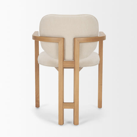 Carlisle Curved Back Cream Chenille Tripod Frame Dining Armchair from Mercana - Luna Furniture