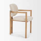 Carlisle Curved Back Cream Chenille Tripod Frame Dining Armchair from Mercana - Luna Furniture