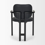 Carlisle Curved Back Black Leather Tripod Frame Dining Armchair from Mercana - Luna Furniture