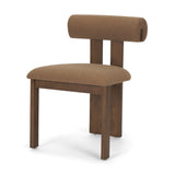 Tribeca Curve Open Back Mocha Fabric Tripod Frame Dining Chair, Set of 2 from Mercana - Luna Furniture