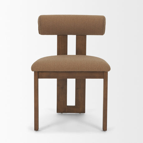 Tribeca Curve Open Back Mocha Fabric Tripod Frame Dining Chair, Set of 2 from Mercana - Luna Furniture