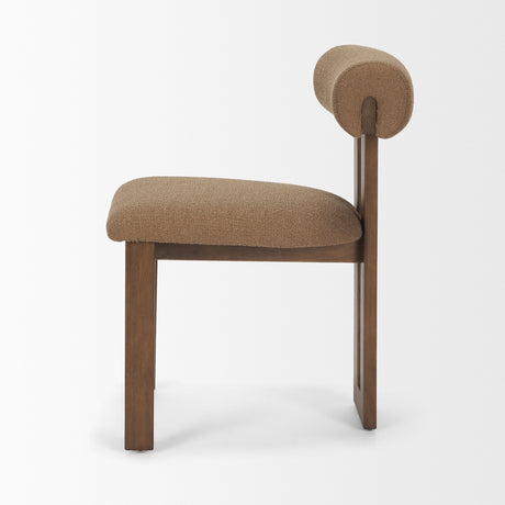 Tribeca Curve Open Back Mocha Fabric Tripod Frame Dining Chair, Set of 2 from Mercana - Luna Furniture