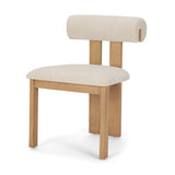 Tribeca Curve Open Back Cream Chenille Tripod Frame Dining Chair, Set of 2 from Mercana - Luna Furniture