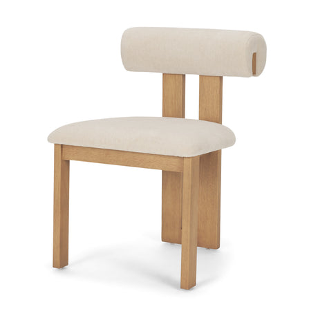 Tribeca Curve Open Back Cream Chenille Tripod Frame Dining Chair, Set of 2 from Mercana - Luna Furniture
