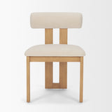 Tribeca Curve Open Back Cream Chenille Tripod Frame Dining Chair, Set of 2 from Mercana - Luna Furniture