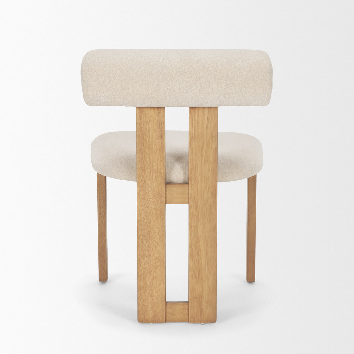 Tribeca Curve Open Back Cream Chenille Tripod Frame Dining Chair, Set of 2 from Mercana - Luna Furniture