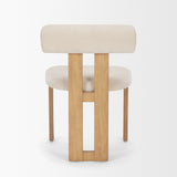 Tribeca Curve Open Back Cream Chenille Tripod Frame Dining Chair, Set of 2 from Mercana - Luna Furniture