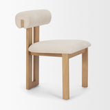 Tribeca Curve Open Back Cream Chenille Tripod Frame Dining Chair, Set of 2 from Mercana - Luna Furniture