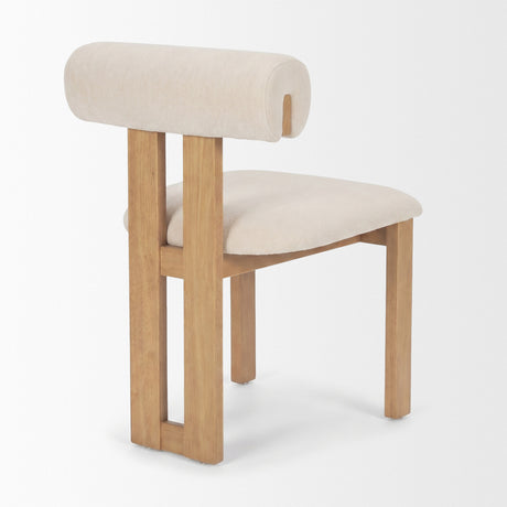 Tribeca Curve Open Back Cream Chenille Tripod Frame Dining Chair, Set of 2 from Mercana - Luna Furniture