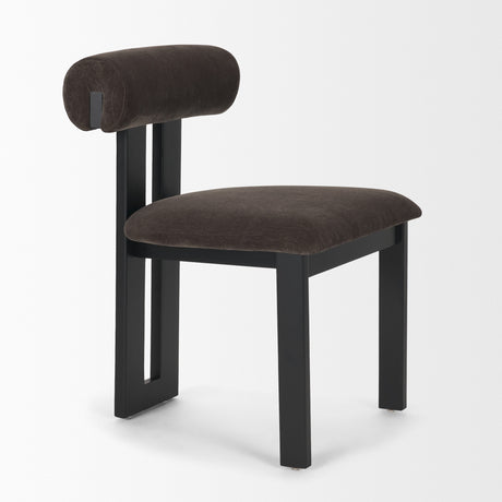 Tribeca Curve Open Back Charcoal Chenille Tripod Frame Dining Chair, Set of 2 from Mercana - Luna Furniture