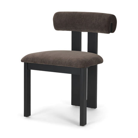 Tribeca Curve Open Back Charcoal Chenille Tripod Frame Dining Chair, Set of 2 from Mercana - Luna Furniture