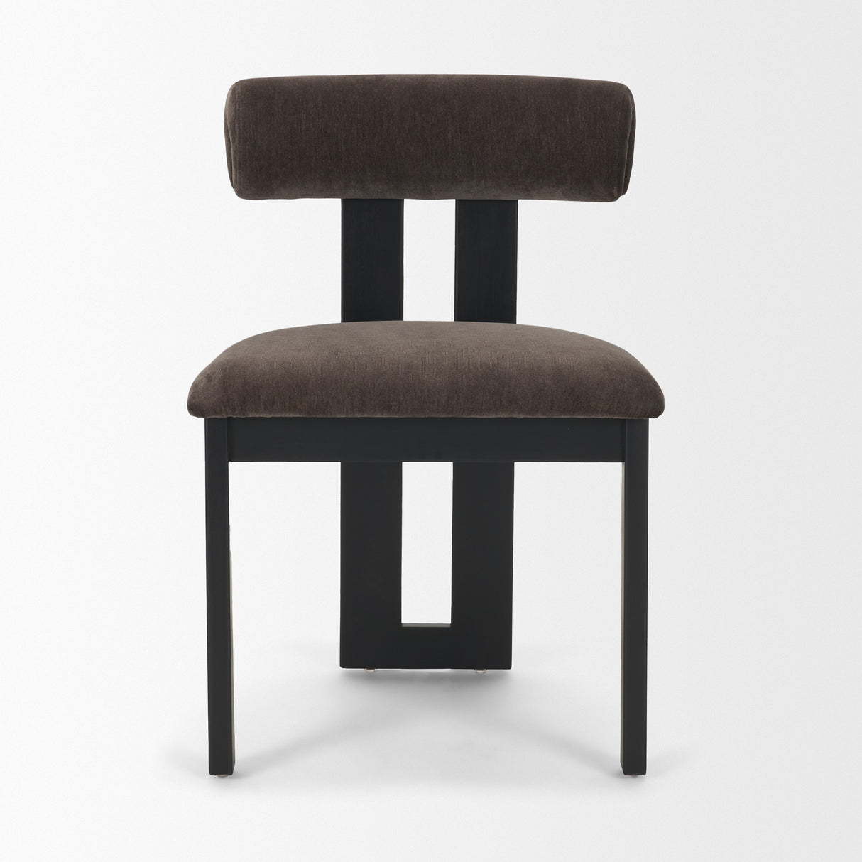 Tribeca Curve Open Back Charcoal Chenille Tripod Frame Dining Chair, Set of 2 from Mercana - Luna Furniture