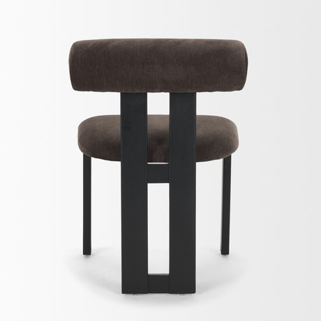 Tribeca Curve Open Back Charcoal Chenille Tripod Frame Dining Chair, Set of 2 from Mercana - Luna Furniture