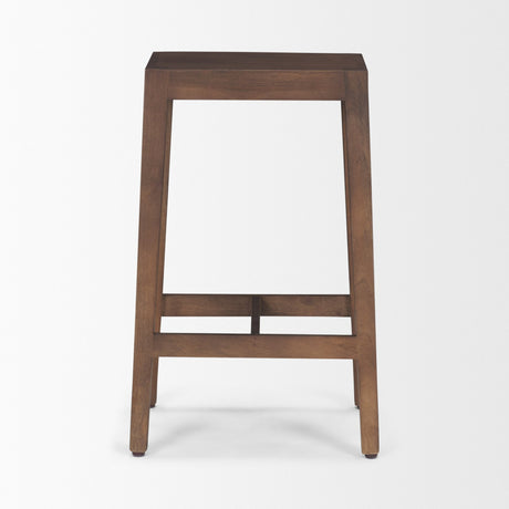 Colony Medium-Dark Brown Solid Wood Counter Stool from Mercana - Luna Furniture