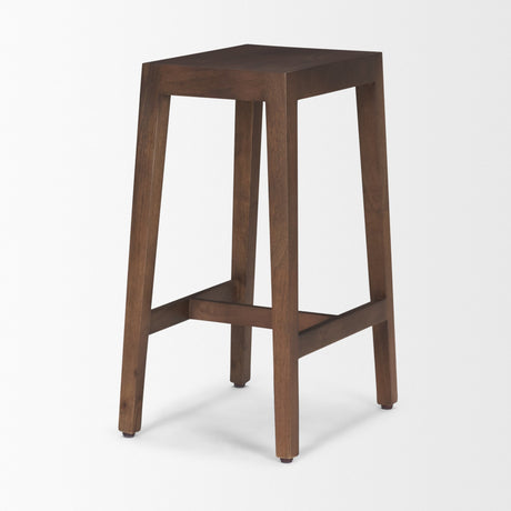 Colony Medium-Dark Brown Solid Wood Counter Stool from Mercana - Luna Furniture