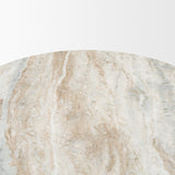 Allyson 32" Round Medium Brown Wood w/ Pink Marble Top Bistro Table from Mercana - Luna Furniture