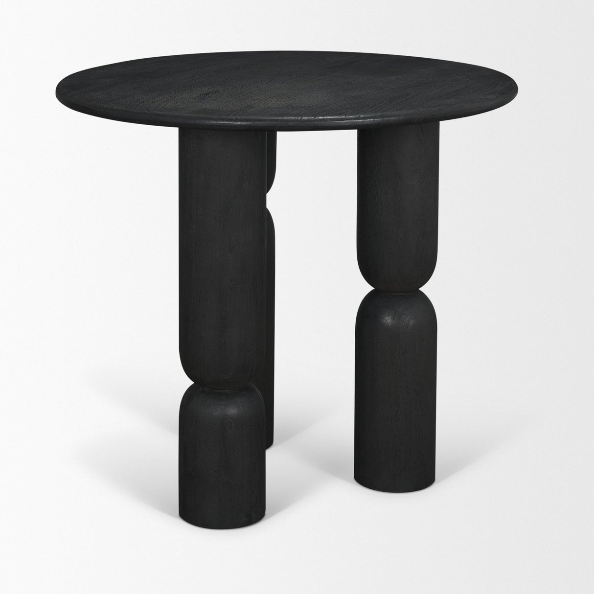 Sonel Matte Black Wood Pedestal Foyer Table from Mercana - Luna Furniture