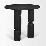 Sonel Matte Black Wood Pedestal Foyer Table from Mercana - Luna Furniture