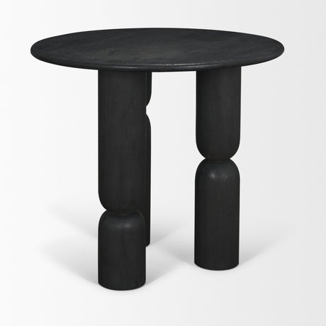 Sonel Matte Black Wood Pedestal Foyer Table from Mercana - Luna Furniture