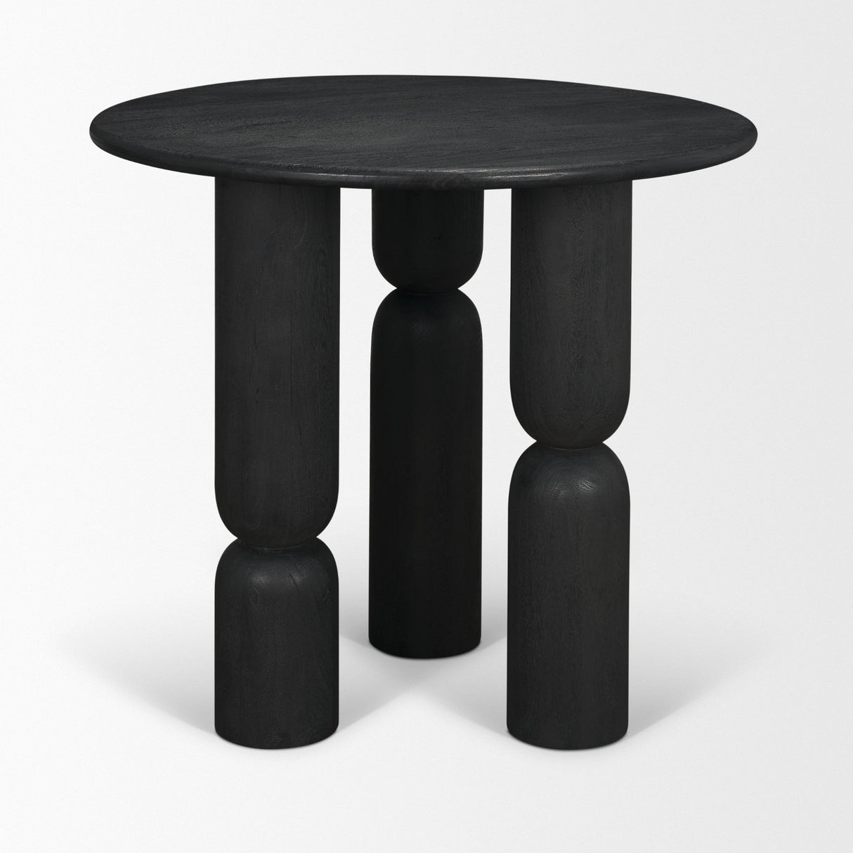 Sonel Matte Black Wood Pedestal Foyer Table from Mercana - Luna Furniture