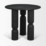 Sonel Matte Black Wood Pedestal Foyer Table from Mercana - Luna Furniture