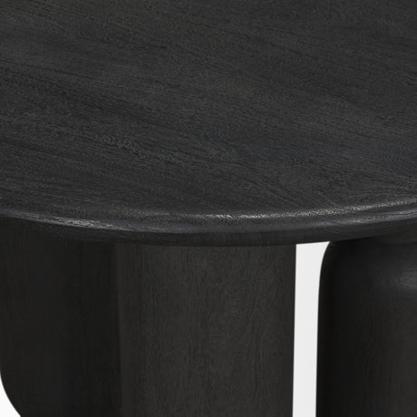 Sonel Matte Black Wood Pedestal Foyer Table from Mercana - Luna Furniture