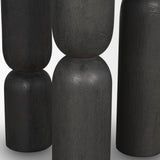 Sonel Matte Black Wood Pedestal Foyer Table from Mercana - Luna Furniture