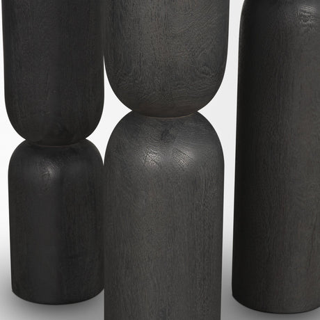 Sonel Matte Black Wood Pedestal Foyer Table from Mercana - Luna Furniture