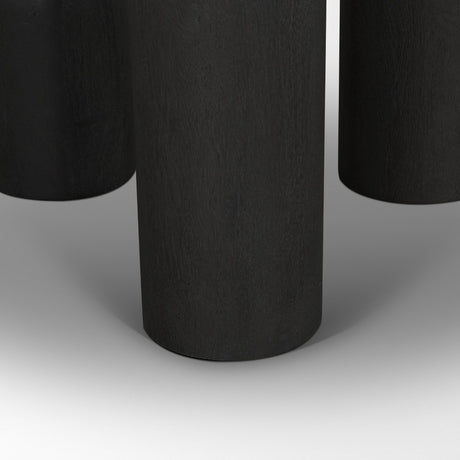Sonel Matte Black Wood Pedestal Foyer Table from Mercana - Luna Furniture