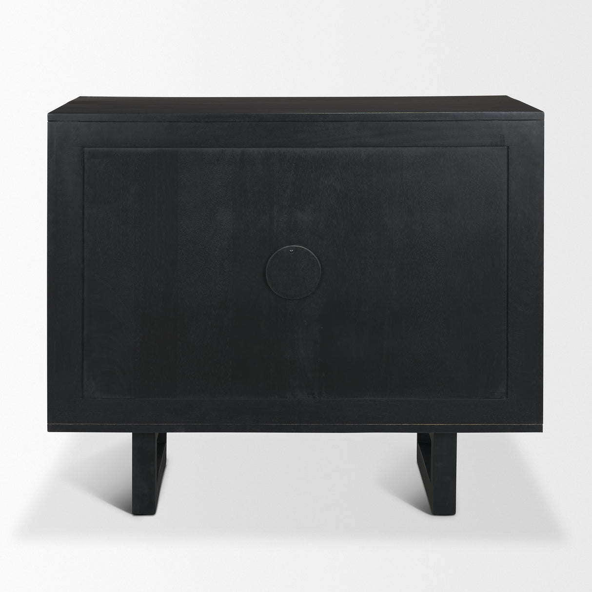 Grier Matte Black Stained Wood w/ Black Cane Accent Cabinet from Mercana - Luna Furniture