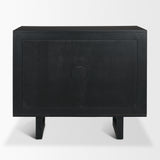 Grier Matte Black Stained Wood w/ Black Cane Accent Cabinet from Mercana - Luna Furniture
