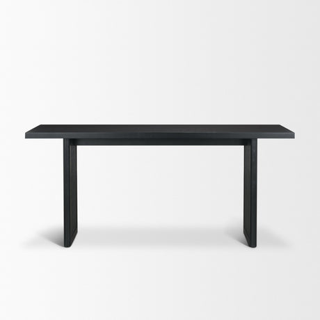Grier 65" Black Wood w/ Black Cane Console Table from Mercana - Luna Furniture