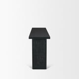 Grier 65" Black Wood w/ Black Cane Console Table from Mercana - Luna Furniture