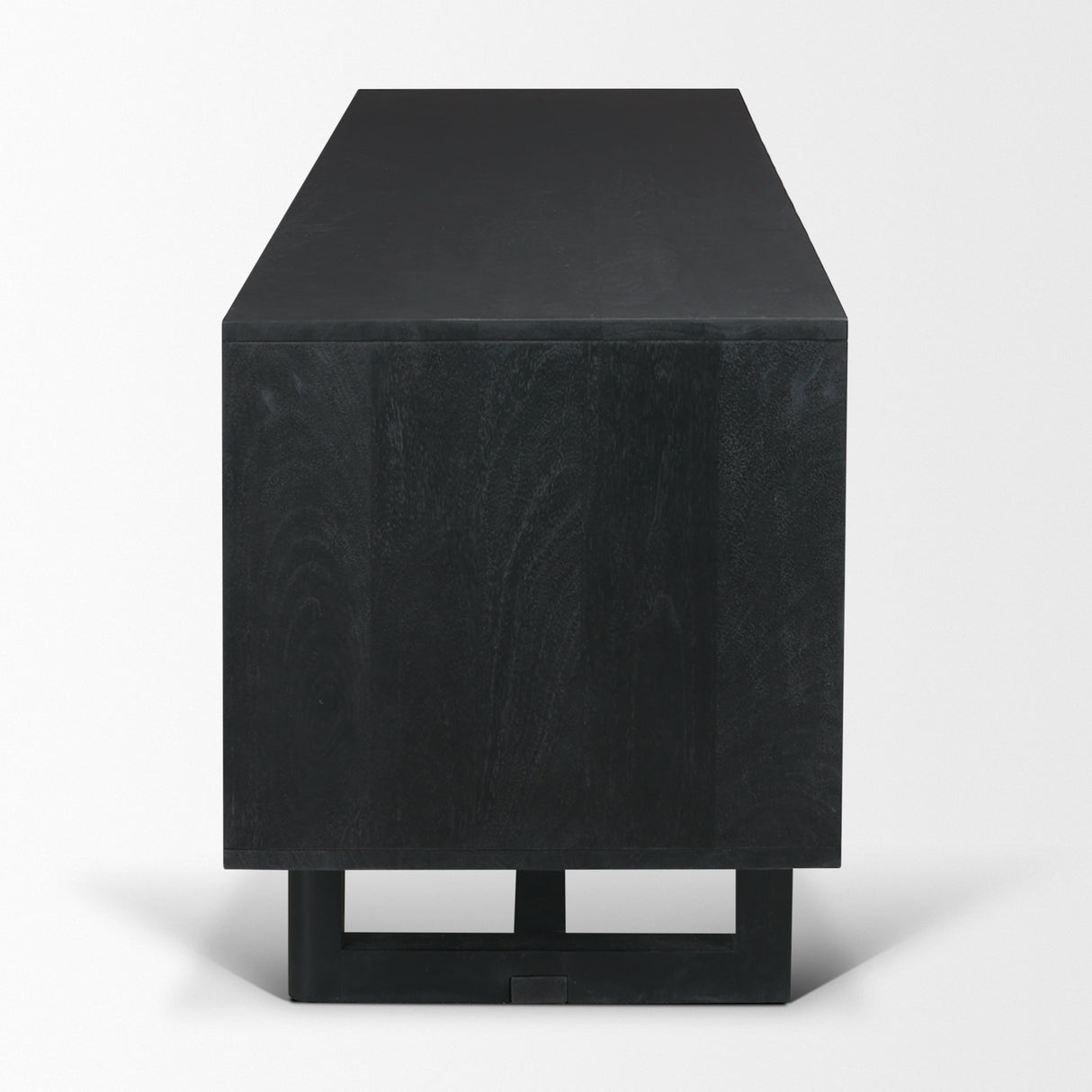 Grier 65" Black Solid Wood W/ Black Cane Media Console from Mercana - Luna Furniture