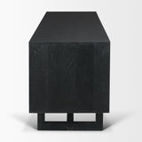 Grier 65" Black Solid Wood W/ Black Cane Media Console from Mercana - Luna Furniture