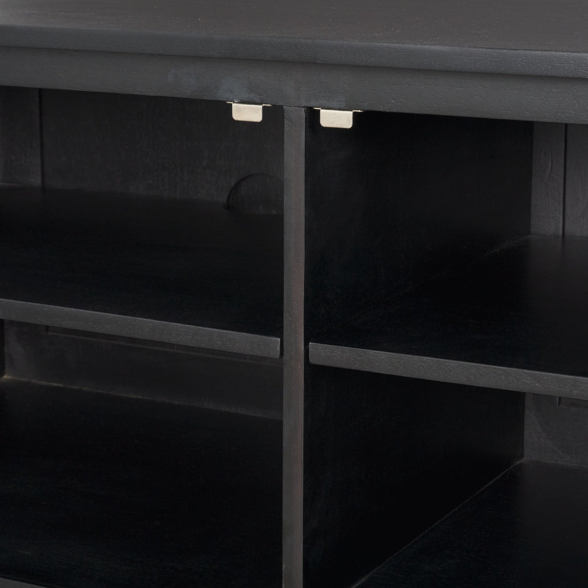 Grier 65" Black Solid Wood W/ Black Cane Media Console from Mercana - Luna Furniture